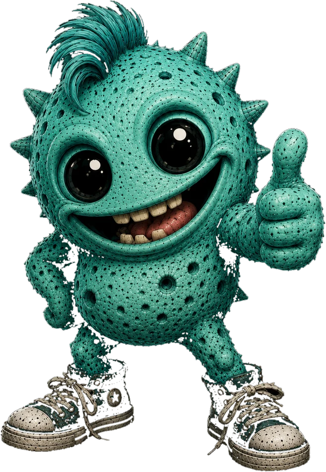 Fizz the Razzkel posing beside the Puzzle Hub title