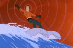 Aquaman with Dolphins