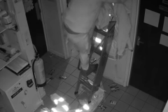 Burglar falls from ceiling