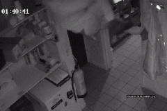 Burglar falls from ceiling