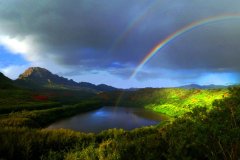 Photo of Alekoko Pond, believed to be made by the Menehune