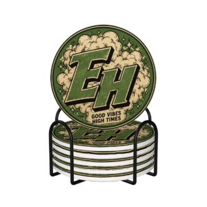 EH 420 Round Ceramic Coasters Set of 6
