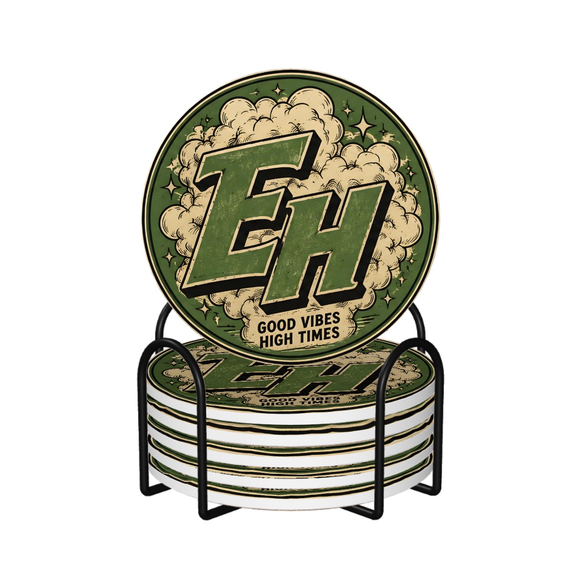EH 420 Round Ceramic Coasters Set of 6