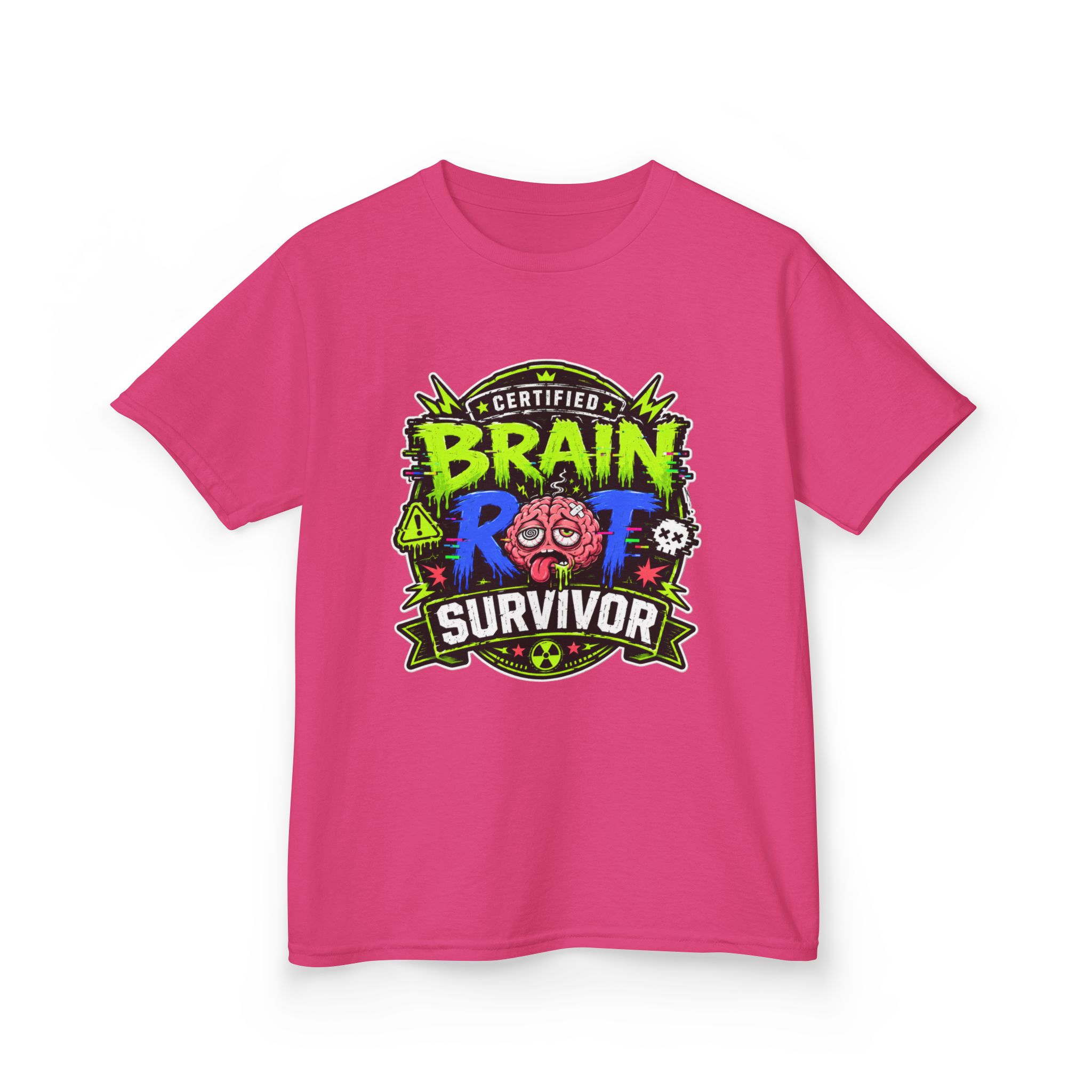 "Certified Brain Rot Survivor" Kids Tee - Image 13