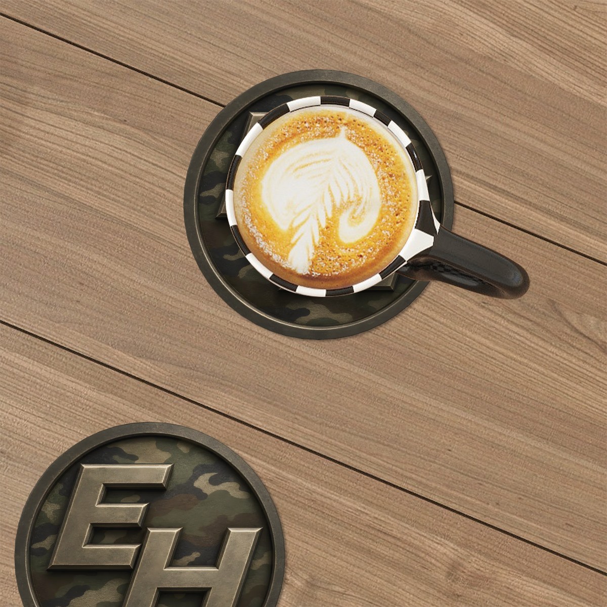 EH Camo Round Ceramic Coasters Set of 6 - Image 5