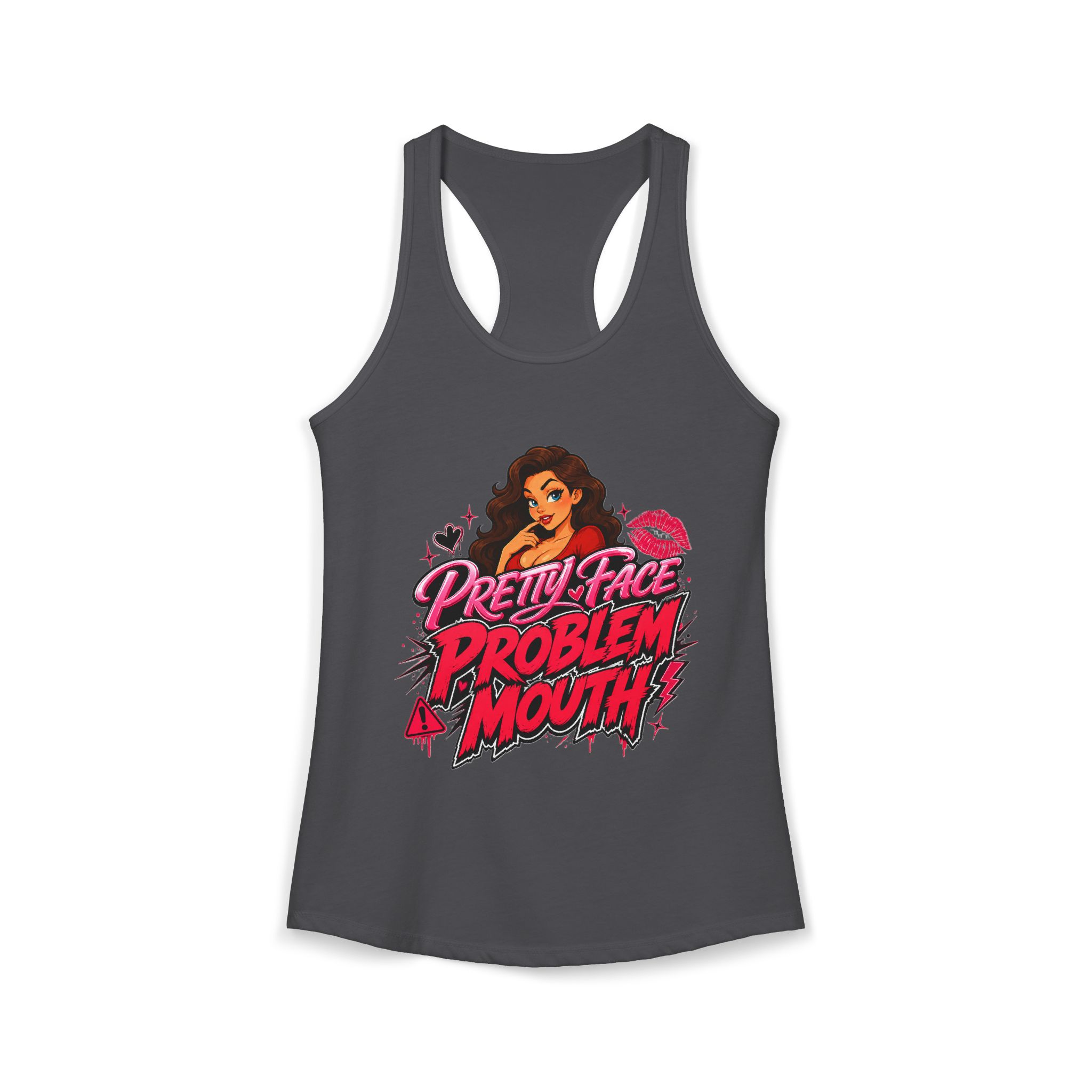 Pretty Face Problem Mouth Racerback Tank - Image 6