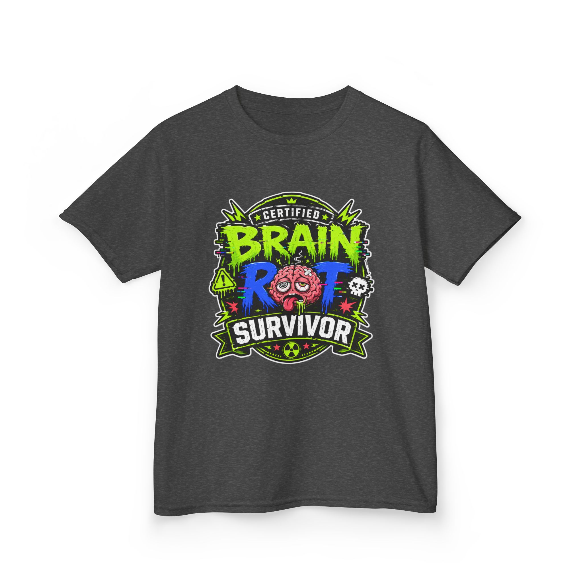 "Certified Brain Rot Survivor" Kids Tee - Image 8