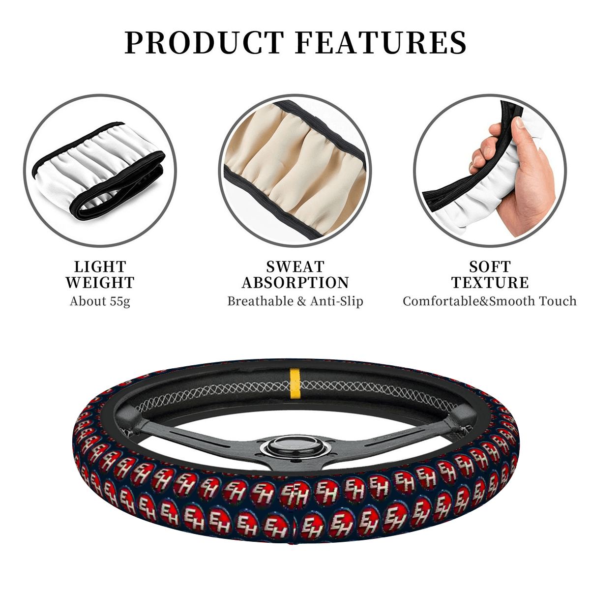 EH Car Steering Wheel Cover - Image 3