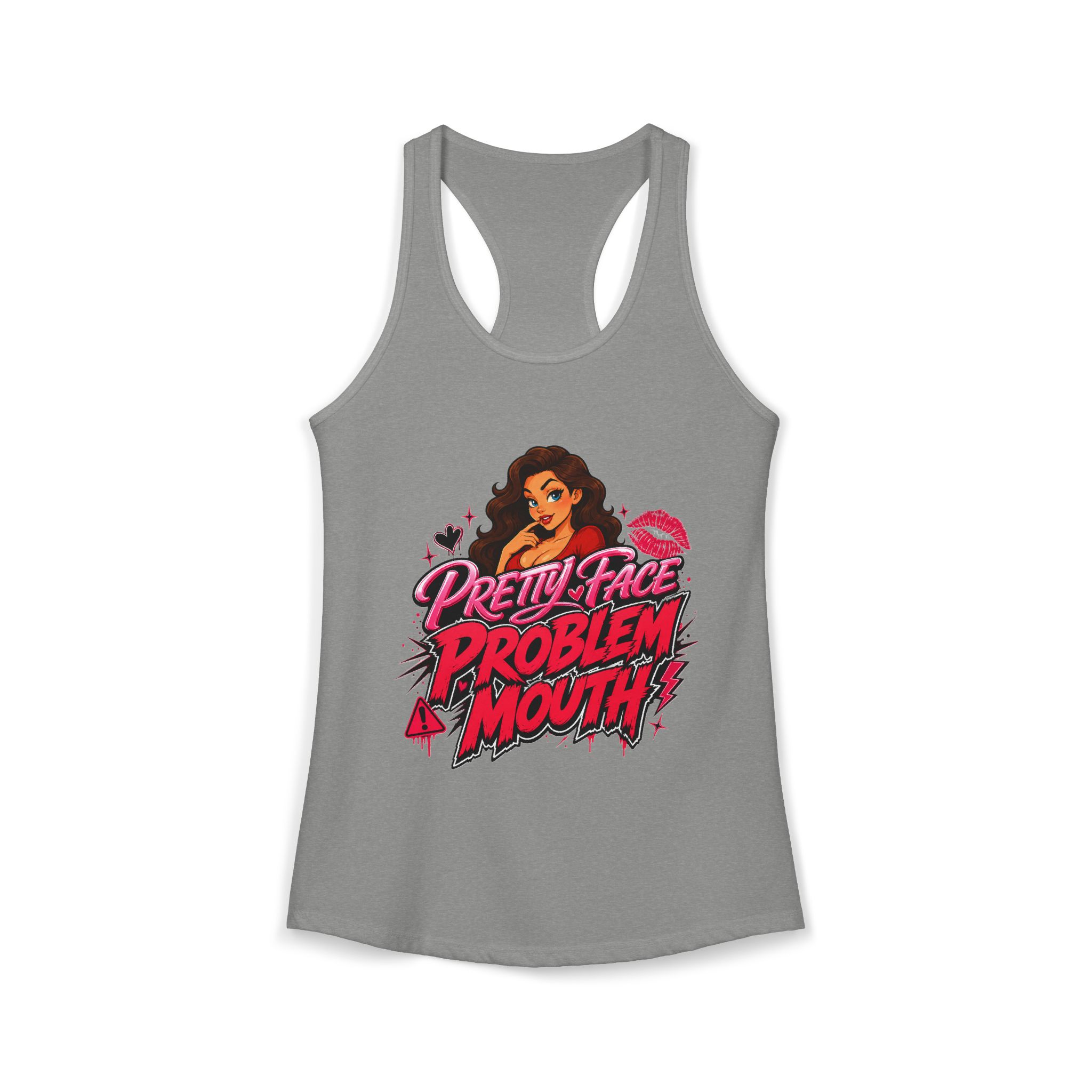 Pretty Face Problem Mouth Racerback Tank - Image 7
