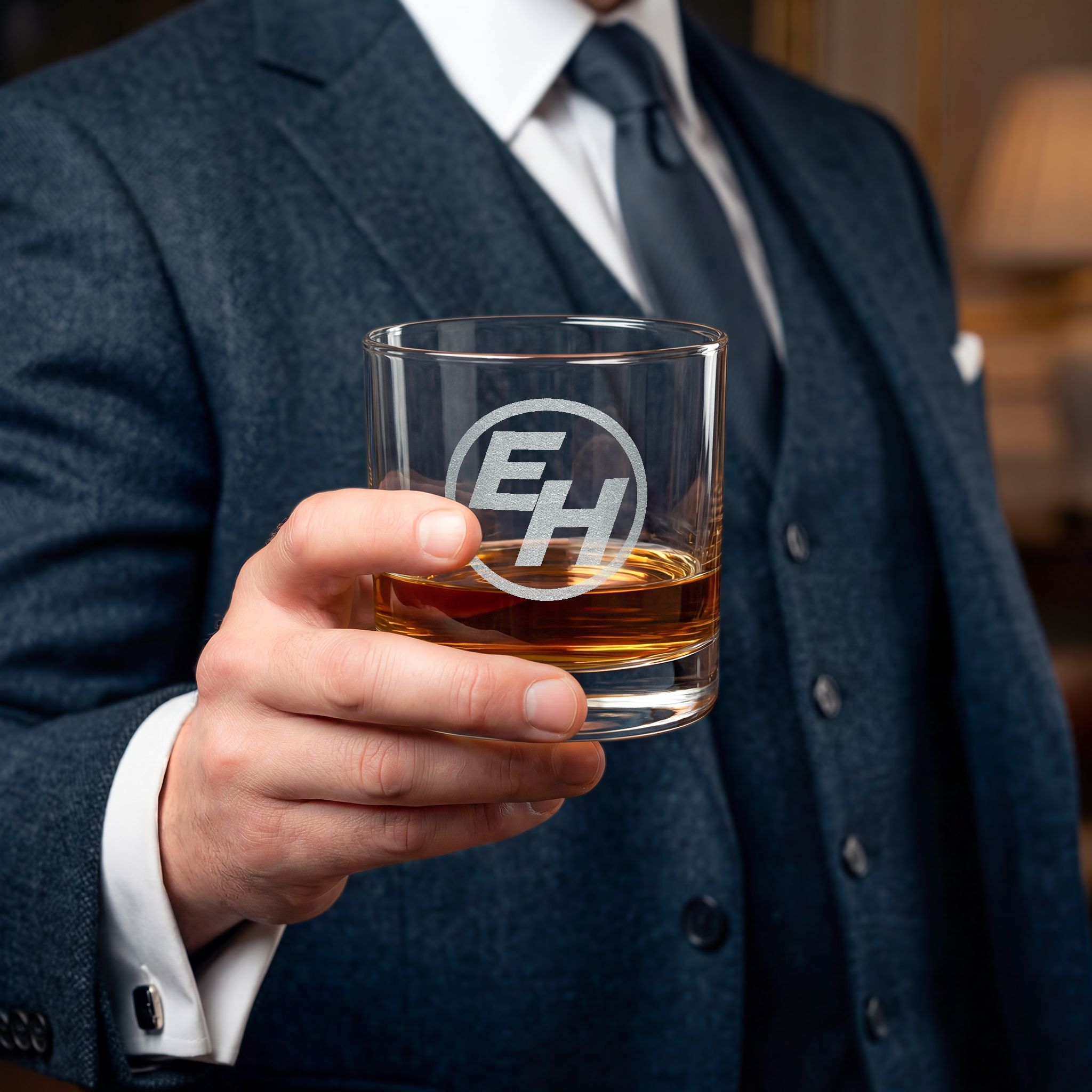 EH Engraved 10.5oz Whiskey Glass - Image 6