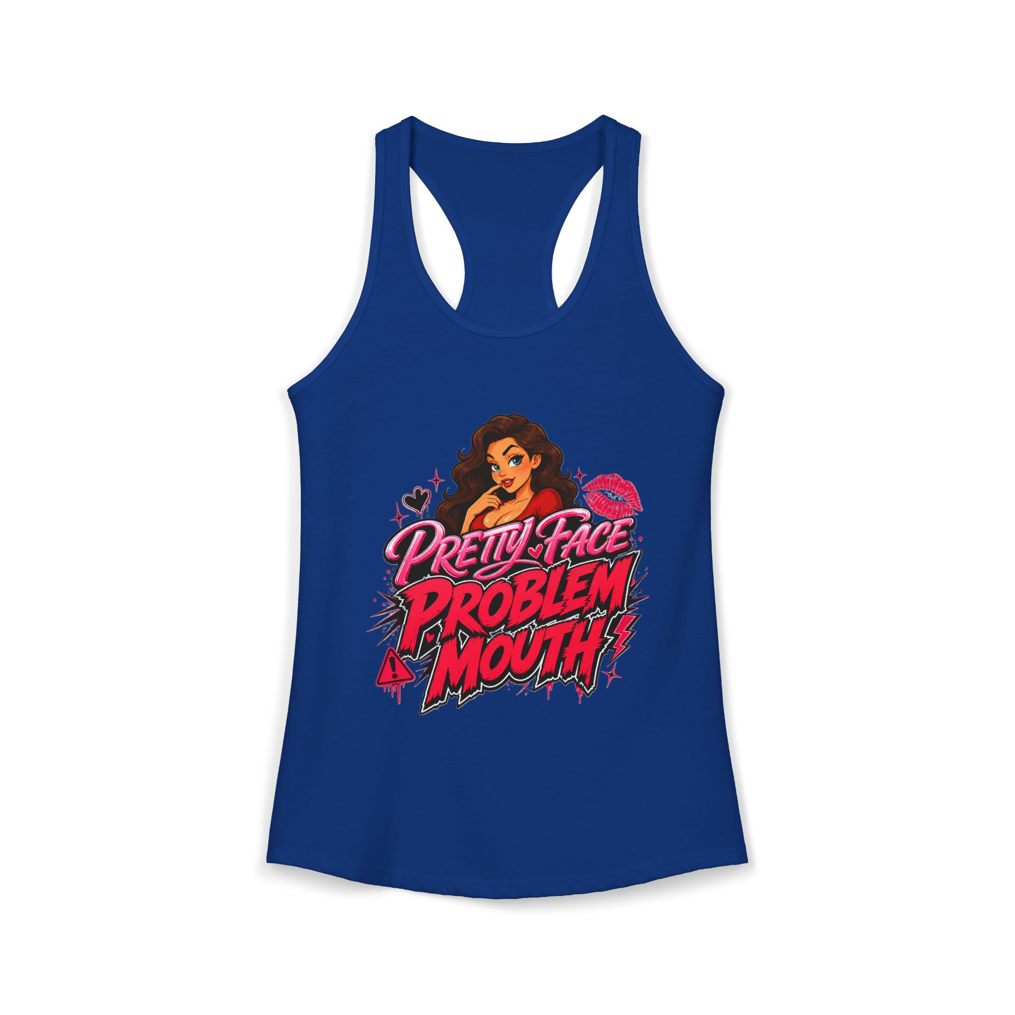 Pretty Face Problem Mouth Racerback Tank - Image 8