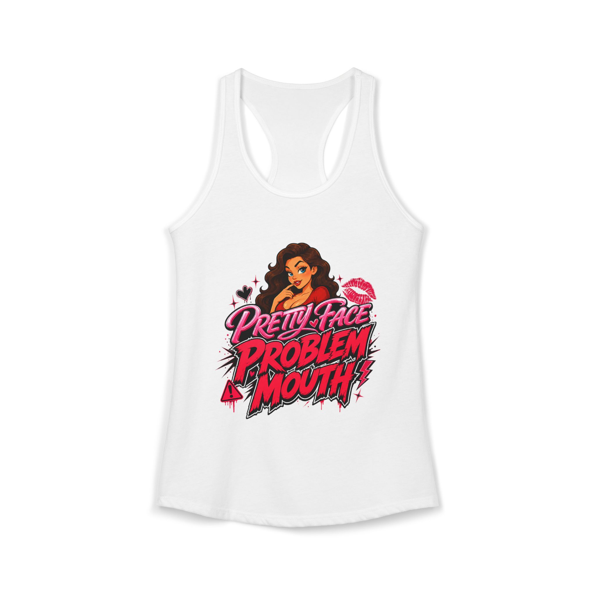 Pretty Face Problem Mouth Racerback Tank - Image 9