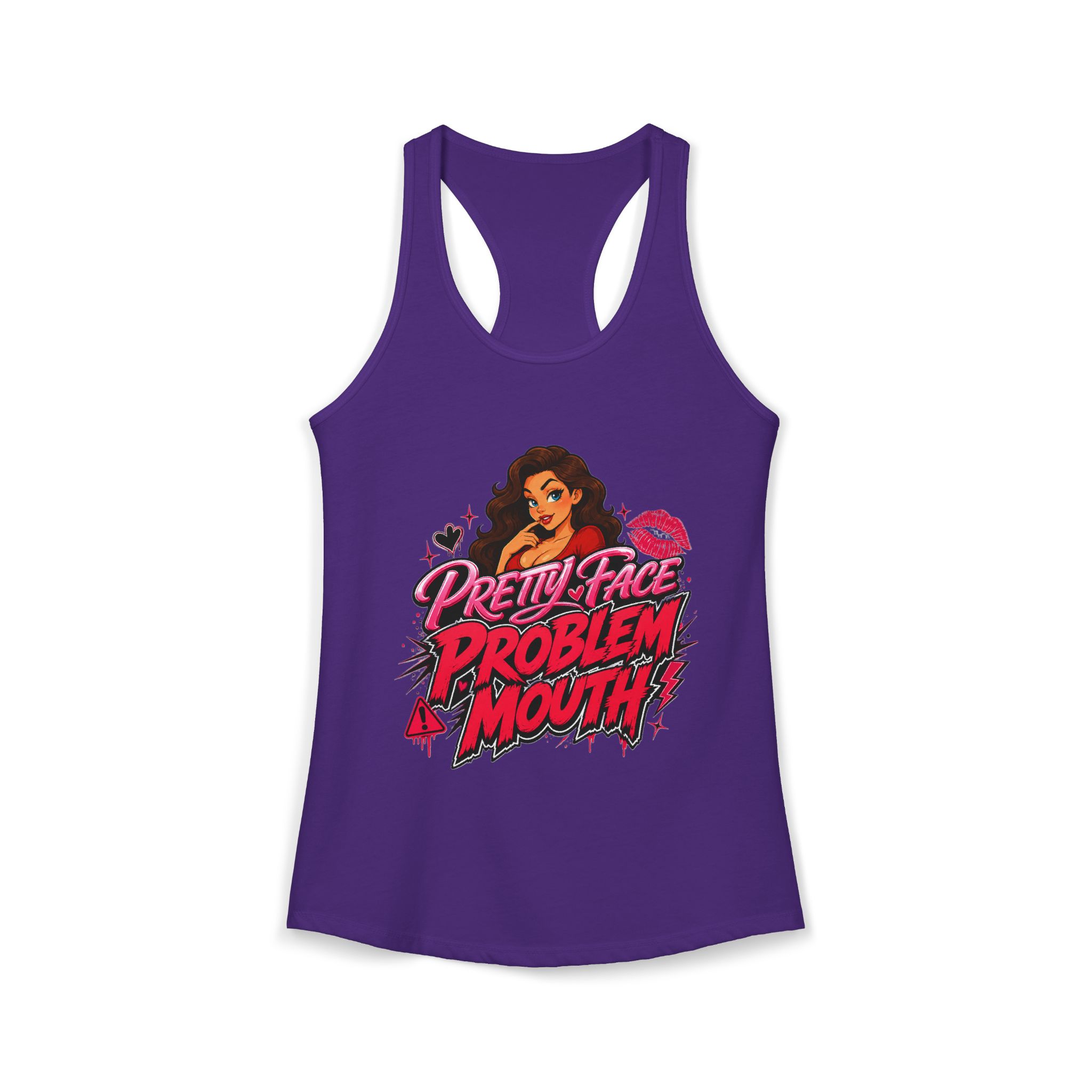 Pretty Face Problem Mouth Racerback Tank - Image 12