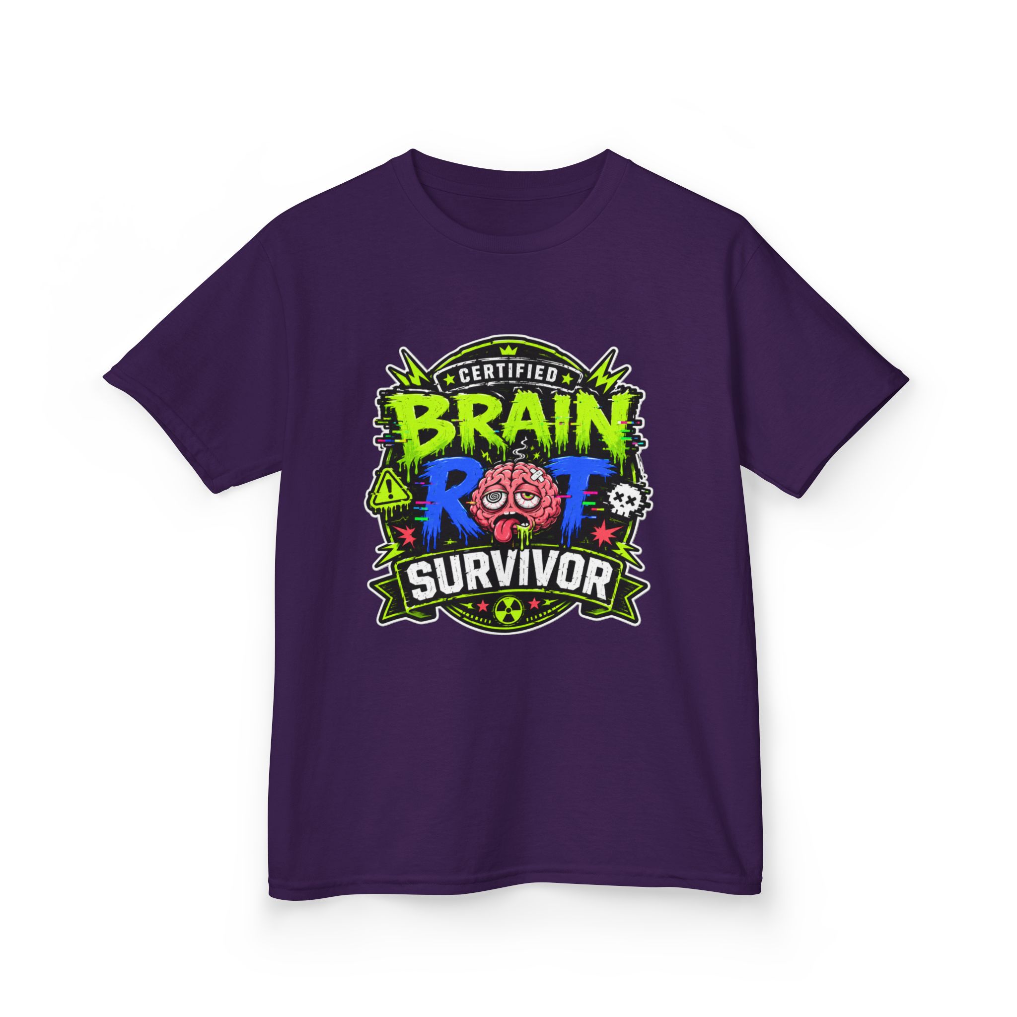 "Certified Brain Rot Survivor" Kids Tee - Image 11