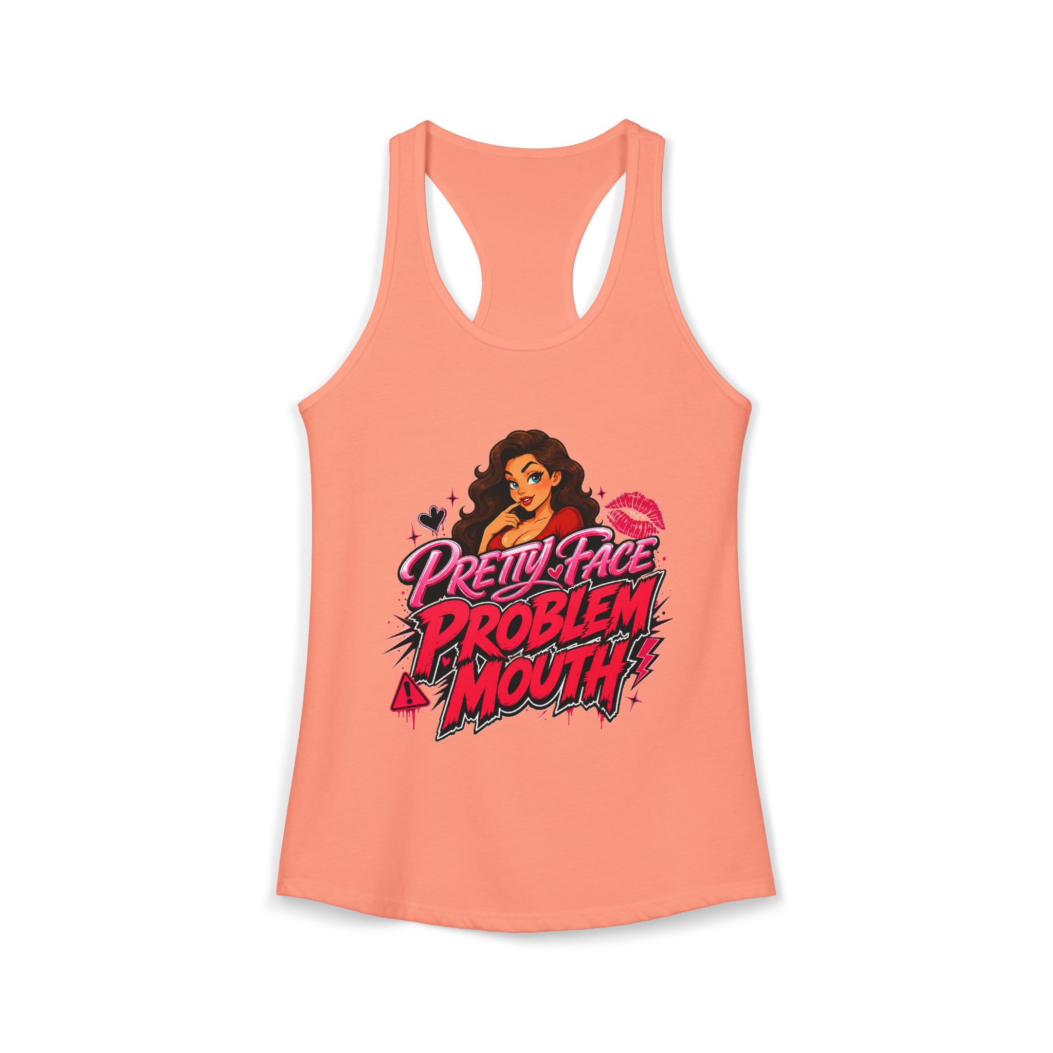 Pretty Face Problem Mouth Racerback Tank - Image 11
