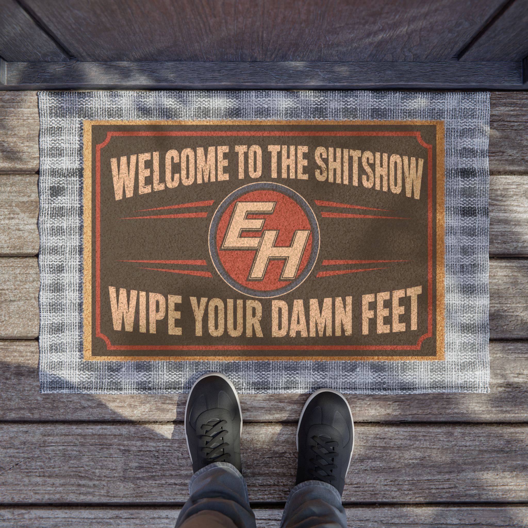 "Welcome to the Shitshow" Rustic Welcome Mat - Image 3