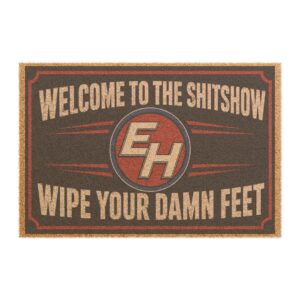 "Welcome to the Shitshow" Rustic Welcome Mat