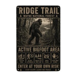 Vintage 8" x 12" Bigfoot Metal Sign