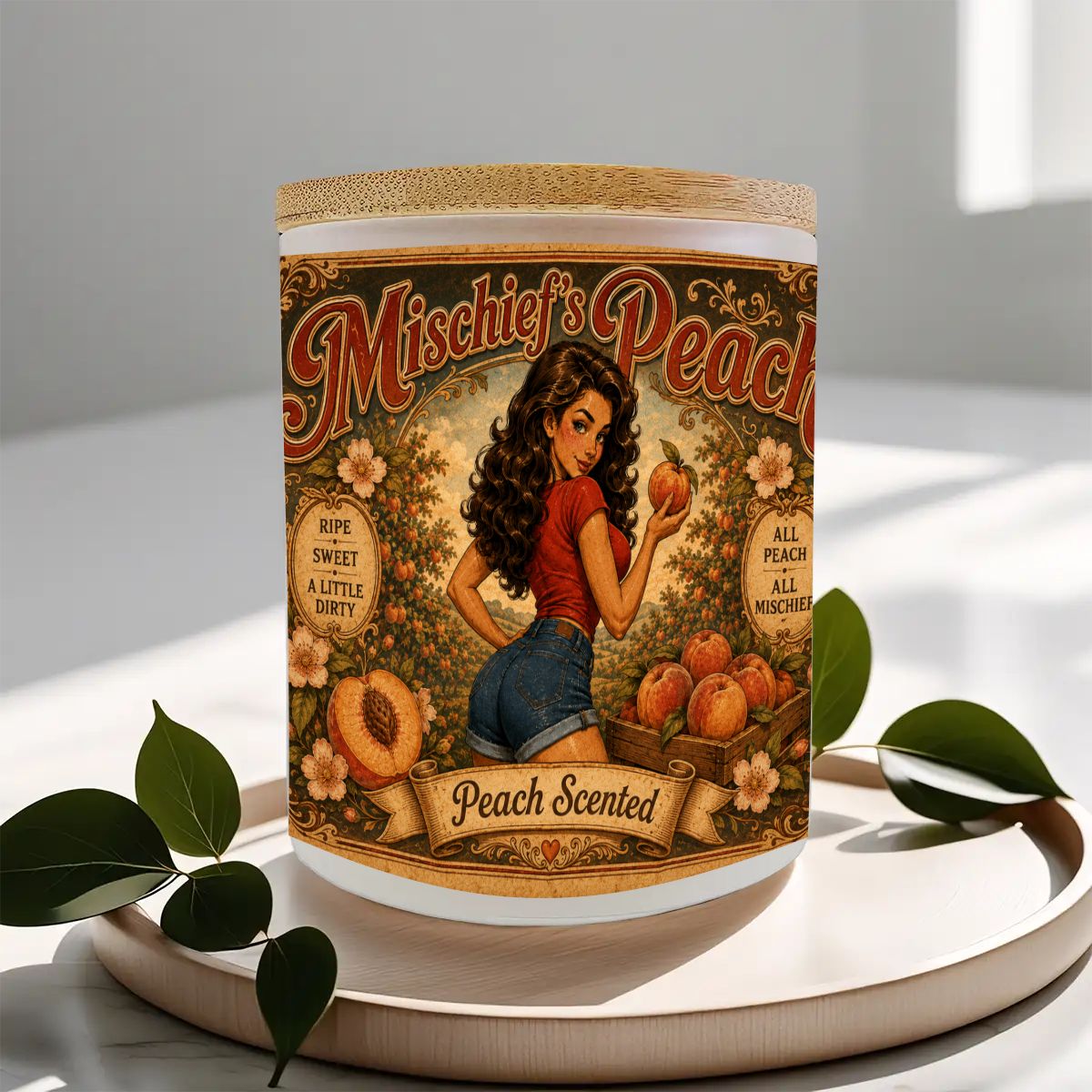 Mischief's Peach Scented Candle (6oz) - Image 6