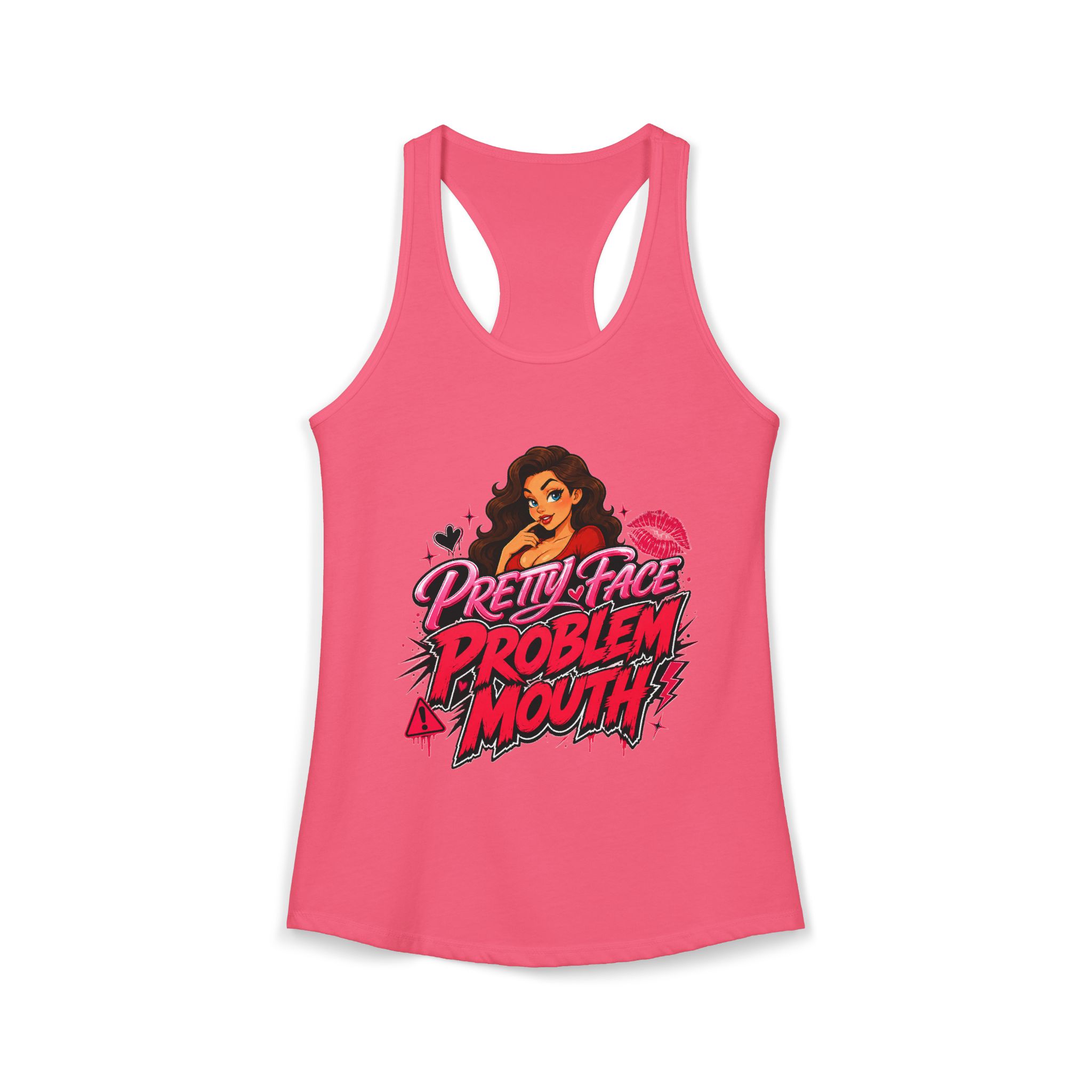 Pretty Face Problem Mouth Racerback Tank - Image 13