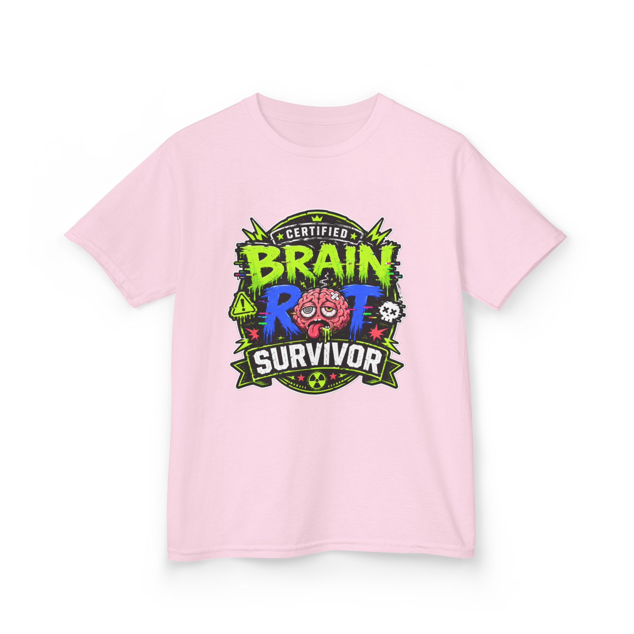 "Certified Brain Rot Survivor" Kids Tee - Image 12