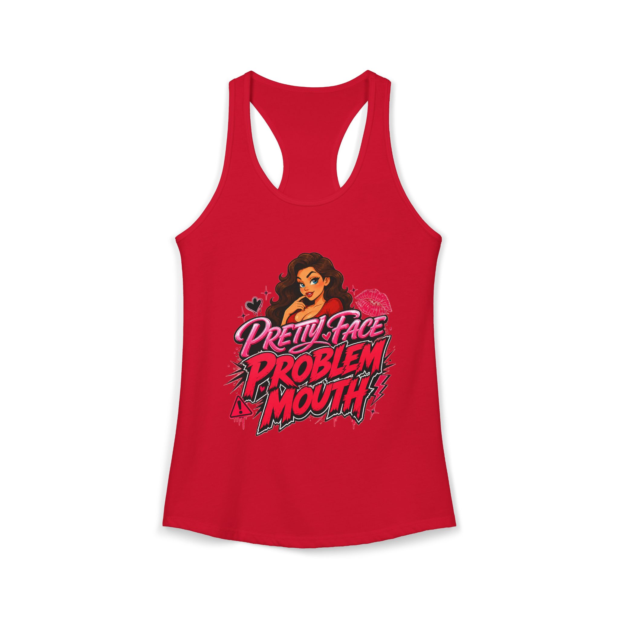 Pretty Face Problem Mouth Racerback Tank - Image 10
