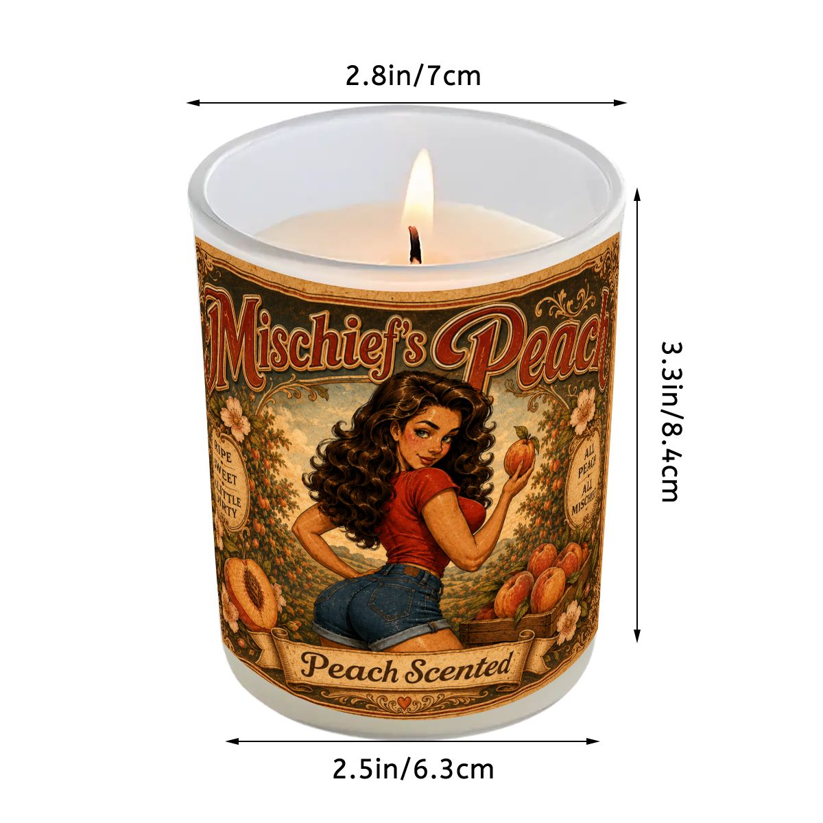 Mischief's Peach Scented Candle (6oz) - Image 2
