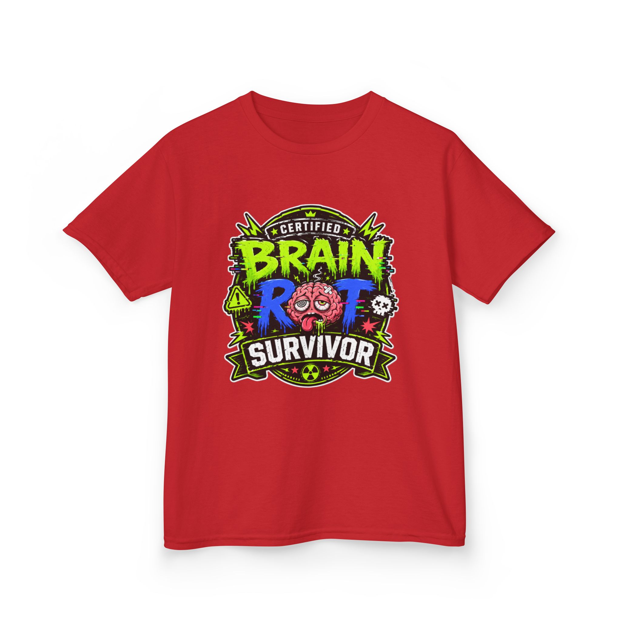 "Certified Brain Rot Survivor" Kids Tee - Image 14