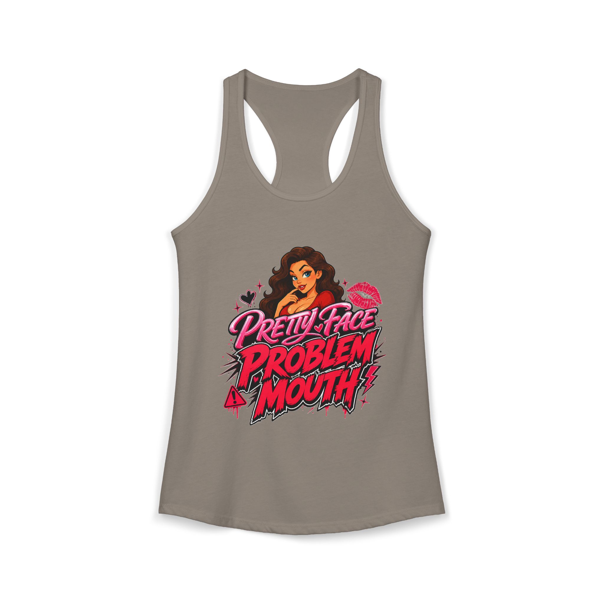 Pretty Face Problem Mouth Racerback Tank - Image 5