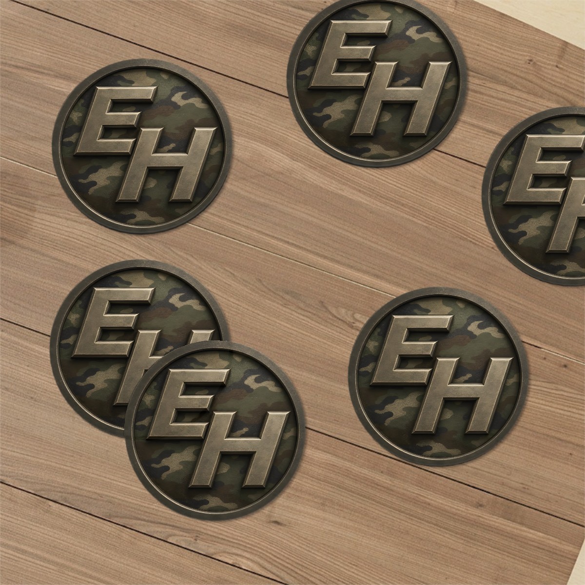 EH Camo Round Ceramic Coasters Set of 6 - Image 4