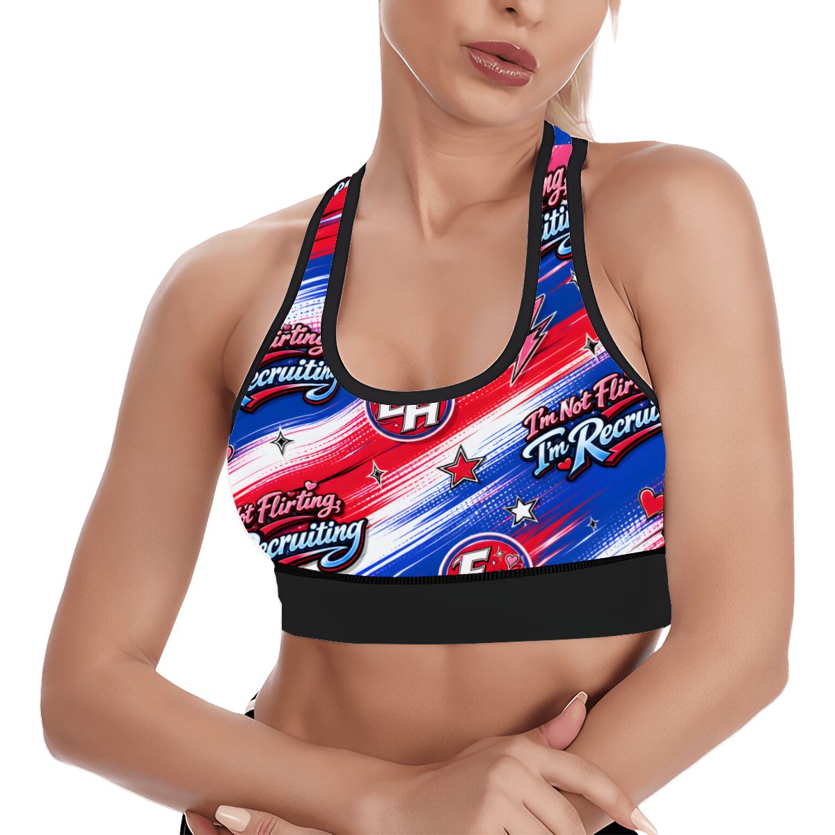 "I'm Recruiting" Cropped Sports Bra