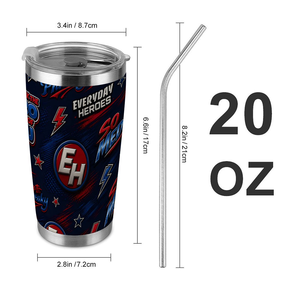 Everyday! 20oz Tumbler with Lid and Straw - Image 2