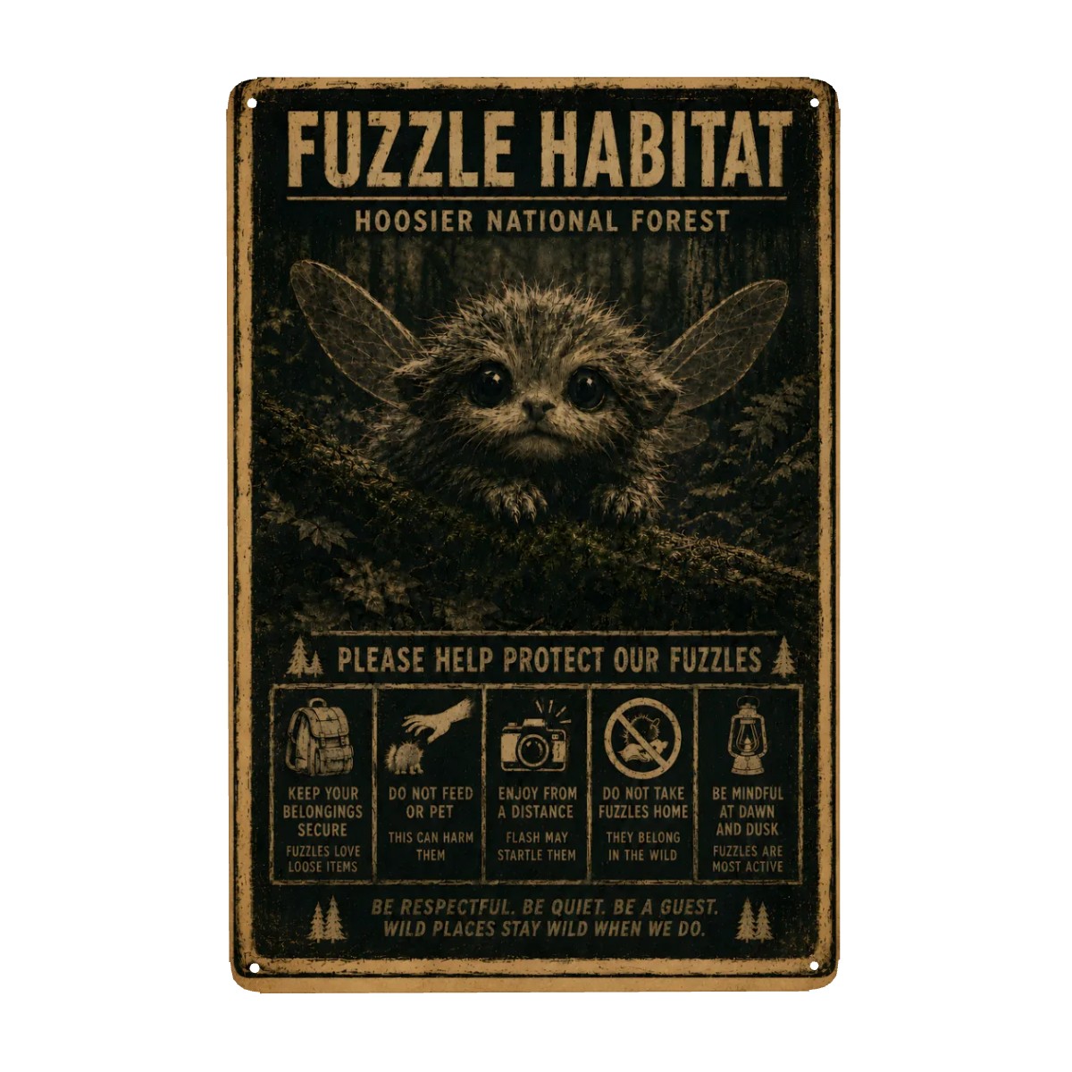 Vintage 8" x 12" Fuzzle Metal Sign