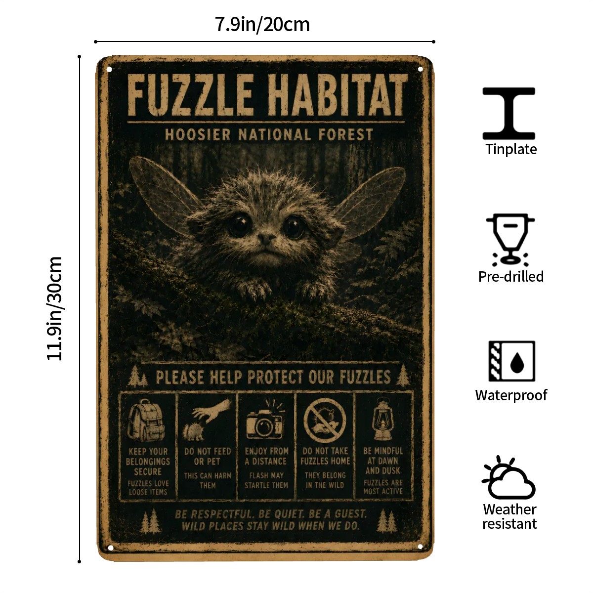 Vintage 8" x 12" Fuzzle Metal Sign - Image 3