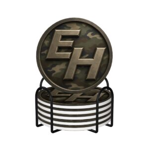 EH Camo Round Ceramic Coasters Set of 6