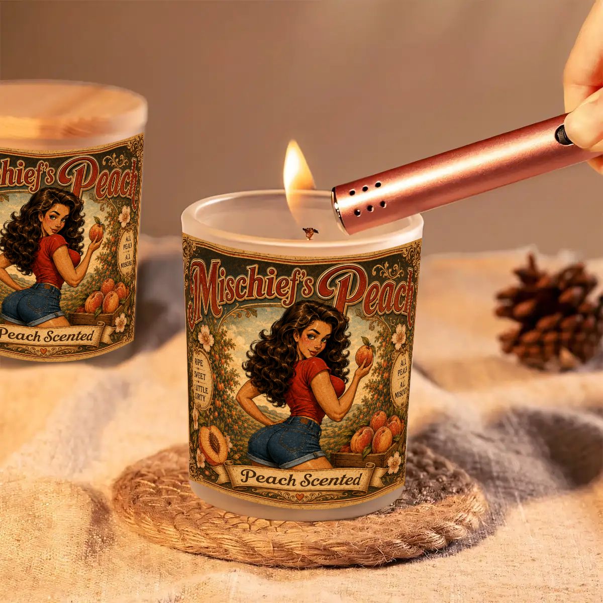 Mischief's Peach Scented Candle (6oz) - Image 5